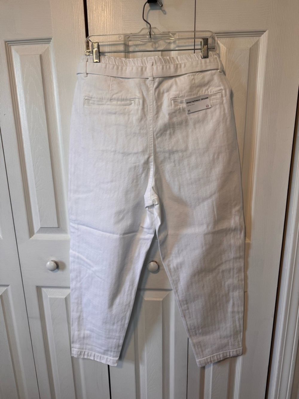 Women’s Renn Paperbag Summer White Trouser Pant AG Adriano Jeans Size 12/Size 31 - Picture 7 of 12